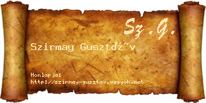 Szirmay Gusztáv névjegykártya